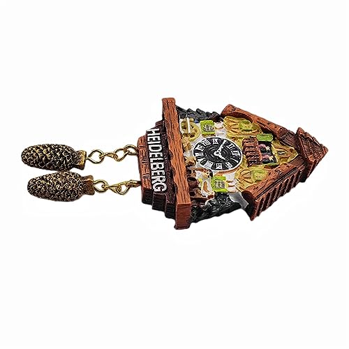 Imán decorativo de reloj de cuco Heidelberg Alemania miniatura 6