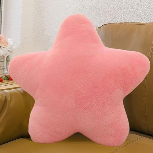 AQCQDQ Kuschelkissen Kinder, Sternkissen, Kissen Stern Kinderzimmer, Weiche Flauschiges Sternform Dekokissen für Mädchen und Jungen (Rosa,30 cm)