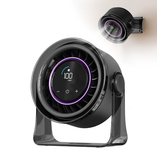 Image of MERTTURM Portable Turbo Desktop Fan, 11H Cooling USB Rechargeable Silent Powerful Table Fan with LED Display /360Adjustable, Electric Quiet Small Cordless Fan for Office /Home /Bedroom /Kitchen /Travel