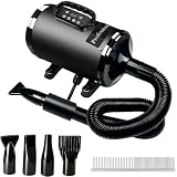 Pet Dryer,3200W Dog Dryer, Dog Grooming Blower with Digital Display – Professional Pet Hair Dryer with Variable Speed & Temperature Control, Low Noise Pet Blower for Long Hair Dogs, Includes 4 Nozzles