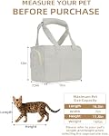 Porte chien pour petits chiens Chat lapin avec de grandes poches, sac en coton, porte chien souple côté, porte chiot de voyage collapsible (Grey, 17" L x 7.5" W x 12" H)