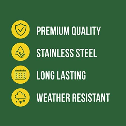 Honeyfields 71484697 Hanging Wild Bird Seed Feeder, Metal & Heavy Duty For Outdoor & Garden use. In Green, Easy Clean, Ideal for Wild Bird Food, Stainless steel, 15.5 cm*15.5 cm*32.5 cm