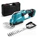 2-in-1 Akku Heckenschere & Grasschere Kompatibel mit Makita 18V-Akku (ohne Batterie), 400W bürstenloser elektrischer Strauchschneider mit 90° verstellbarem Kopf, 2 Klingen