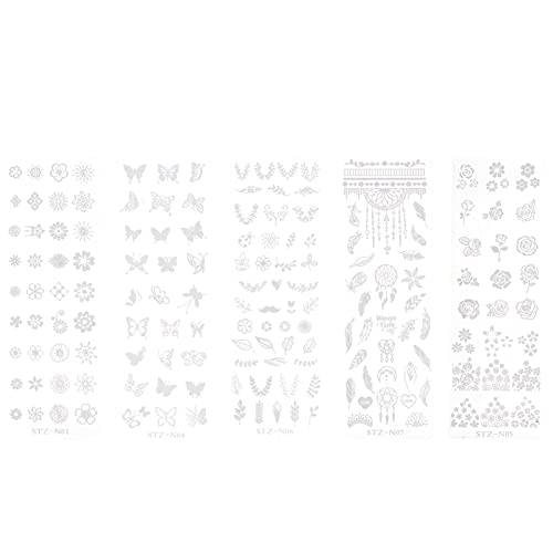 Beaupretty Placa de estampagem de unhas, placa de estampagem de unhas, placas de estampagem de arte