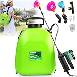 Sylsmart Battery Powered Backpack Sprayer 3.2Gallon, Electric Sprayer with 3-Adjustable Sprayings, Battery Indicator, 5 Nozzles, 41' Retractable Wand, Rechargeable Garden Sprayer for Weed, Lawn&Yard