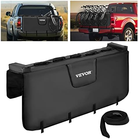 VEVOR Almohadilla de Puerta Trasera para Camionetas con 5 Correas de Bicis y 2 Bolsillos Cover