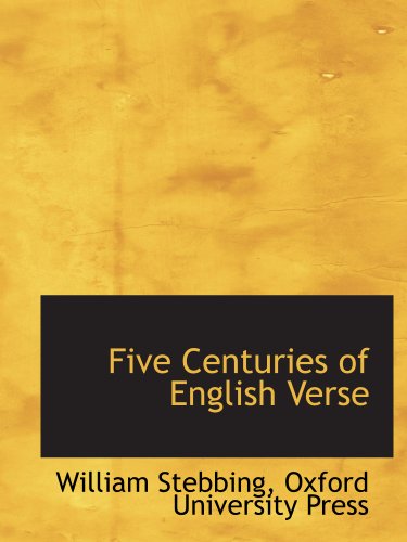 Five Centuries of English Verse 1140234471 Book Cover