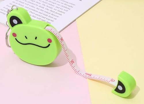 Frog Plastic Retractable Measure Tapes Cartoon Animal Body Measuring Tapes with Keyring for Cloth Body Tailor Sewing Craft Measuring Tools, Sewing Tape Measures, Tape Measures and Rulers (3H036)