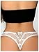SHENHE Women's Sheer Mesh Panties Sexy Criss Cross Cutout Bow Lace Thongs See Through G String Panties Underwear White X-Large
