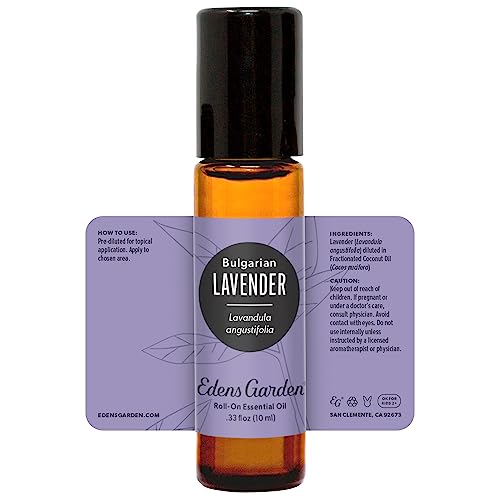 Edens Garden Lavender- Bulgarian Essential Oil Roll-On- 100% Pure Premium Grade, Natural, Therapeutic, Aromatherapy, Kid & Skin Safe, The Best for Comfort, Relaxation Pre-Diluted 10 ml (.33 fl oz)