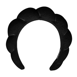 Women’s Spa Headband, Headband for Washing Face, Makeup Removal, Shower, Skincare (Black, 1 Count)
