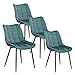 WOLTU 4 X Chaise de Salle à Manger Chaise de Cuisine Assise rembourrée en Velours épais Pieds en métal,Vert Turc BH142ts-4