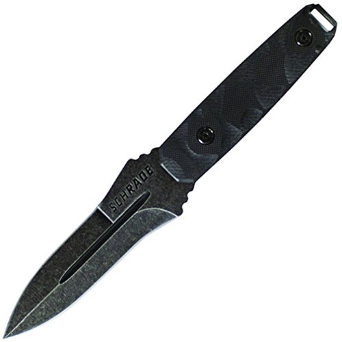 Schrade SCHF20 8.5in High Carbon S.S. Full Tang Fixed Blade Knife with 4.4in Spear Point Blade and G-10 Handle for Outdoor Survival, Tactical and EDC