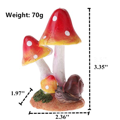 Muamax Miniature Mushrooms Snail Fairy Garden Mushroom Fairy Garden Accessories Small Mushroom Figurine Bonsai Craft Decro Micro Landscape Ornaments #TOP1
