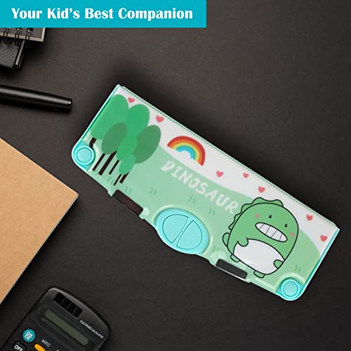 Image of ESnipe Mart Multi Functional Pencil Box for Kids, Dinosaur Pencil Box, Kids Pencil Box for Boys & Girls, Magnetic Pencil Box for Boys, Dinosaur Theme Return Gifts for Kids