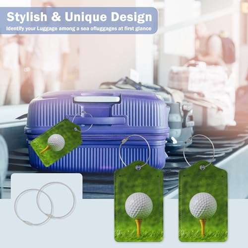 Luggage Tags for Suitcase,2 Pack Golf Ball Luggage Tag with Privacy Flap,Name ID Label and Metal Loop for Women Men Teens Travel 7