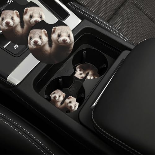 Portavasos para carro universal 2 piezas goma negra miniatura 1