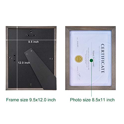 Emfogo Picture Frames 8.5 X 11 Certificate Frames Diploma Frame With Stand Rustic Wood Document Frames With High Definition Glass For Wall Or Tabletop Display Set Of 2 Weathered Grey #TOP4