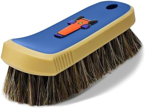 YeewayVeh Horse Hair Leather Cleaning Brush - Upgraded Long Bristle Car Leather Brush with 360° Soft Grip, for Car Interior Seats, Sofa, Upholstery & Furniture Care