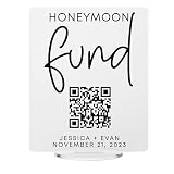 Elation Factory Co. Honeymoon Fund Sign, QR Code Cash Gift, Wedding
