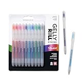 SAKURA Gelly Roll Retractable Gel Pens Colored - Stardust Glitter Gel & Medium Point - For Journaling, Art, or Drawing - With Assorted Colored Ink - 10 Pens