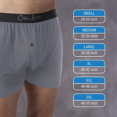 Chill Boys Soft Bamboo Boxers For Men - Cool Comfortable, Breathable Mens Underwear - Boxer Shorts (Large, Bamboo Grey) #TOP3