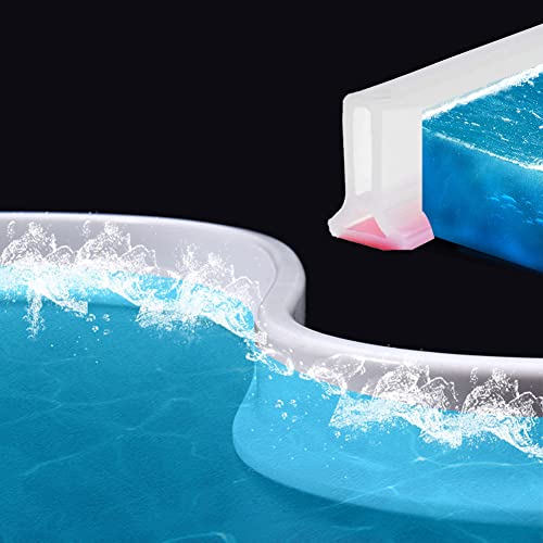 Juanya Duschbarriere, faltbar, 1 Meter, Wasserbarriere für Duschschwelle, Dichtung Duschtür, Trennung nass und trocken, Anschlagschwelle, wasserdicht, für Waschbecken und Badezimmer (transparent) Cover