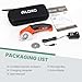 VLOXO Electric Scissors, Cordless Cardboard Cutter Power Box Cutter with Safety Lock, Multi-Cutting Tools for Cardboard, Rechargeable Mini Scissors for Plastic Leather Canvas with Storage Box Orange