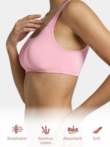 Image of Enamor Bamboo Cotton IB06, Women's Pop-on Bra - 3X Softer, 4X More Absorbent & Antimicrobial, Non-Padded, Wirefree, High Coverage