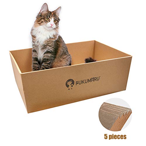 FUKUMARU 5packs Cat Scratching Pad,Cats Scratcher Box Cardboard Pet Lounge House