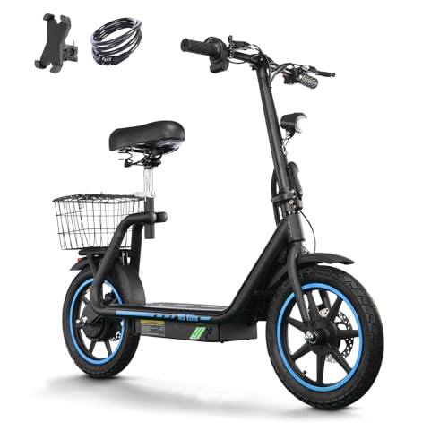 TWOFISH Patinete Eléctrico para Adultos, Ruedas de 14' Diámetro, Potencia Maxima de 500W con Batería de 48V 13 Ah, Capacidad 120 kg, MAX Autonomía 30 km, Doble Frenos de Disco, M5 Elite
