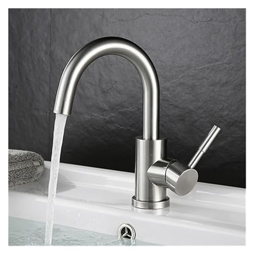 Robinet de salle de bains rotatif en acier inoxydable avec mitigeur de lavabo design
