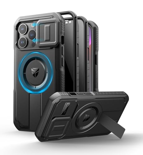 Dexnor iPhone 13 Pro�Ή� �X���C�h���J�����J�o�[�������\�L�b�N�X�^���h���̂������h�~�t�B�����t�� MagSafe�Ή� �ϏՌ��o���p�[�P�[�X�����C�ی�J�o�[ �u���b�N(�u���b�N)