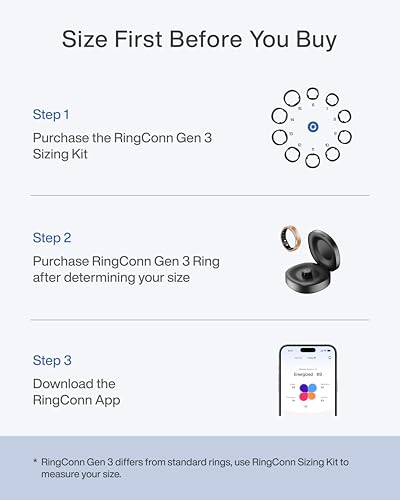 Image of RingConn Gen 3, World's First Smart Ring with Vascular Trends, No App Subscription, Vibration Alerts, Sleep, Fitness & Heart Rate, 14-Day Battery Life, Size Before You Buy(Size 8, Royal Gold)
