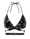 Reggiseno regolabile donna wetlook, supporto senza ferretto e design senza imbottiture.