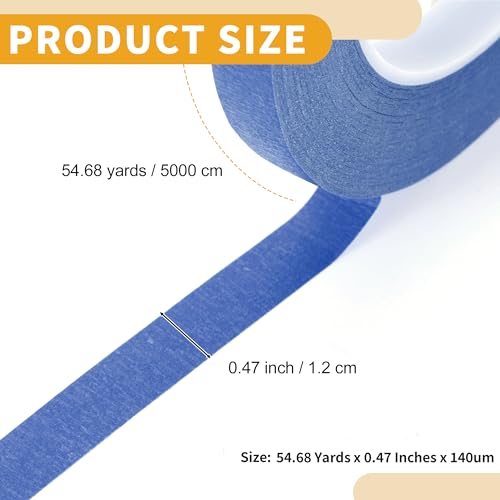 Image of 1 Pc Painters Tape Masking Master Tape Easy Removal Blue 5000x1.2x0.01cm / 54.68 Yards x 0.47 Inches x 140um