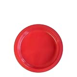 Nupik - Pack 25 Platos Reutilizables 165 mm Rojos, de Poliestireno, Resistentes y Ligeros, Ideales para Fiestas, Eventos y Catering