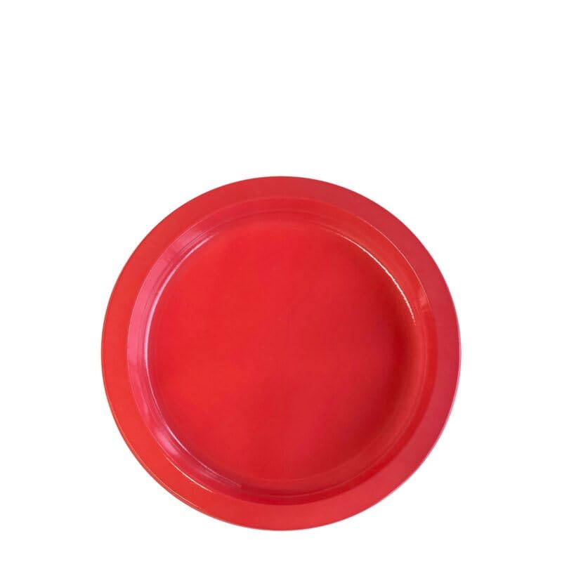 Nupik - Pack 25 Platos Reutilizables 220 mm Rojos,de Poliestireno, Resistentes y Ligeros, Ideales para Fiestas, Eventos y Catering