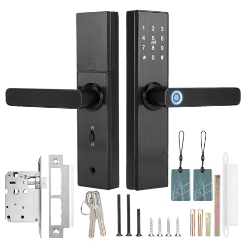 JJ. Accessory Touchscreen Smart Lock WiFi Touch Screen Fingerprint Password IC Card Smart Door Lock with Mechanical Key for Tuya