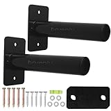 Wall Mounted Weight Plate Rack Storage, Steel Wall Mounted Weight Plate Holder Fits 2" Plates for Home Gyms, Garages, and Power Racks (Black-2pis)