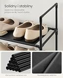 SONGMICS Półka na buty, 10 poziomów, smukła, 28 x 83 x 173 cm | Metalowa rama, półki z włókniny, do przedpokoju, sypialn