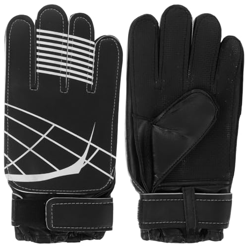 DOITOOL Guantes de Portero de Fútbol Profesionales de PU Antideslizantes, Transpirables y Resistentes al Desgaste, Talla Única, Color Negro, para Entrenamiento y Partidos Deportivos