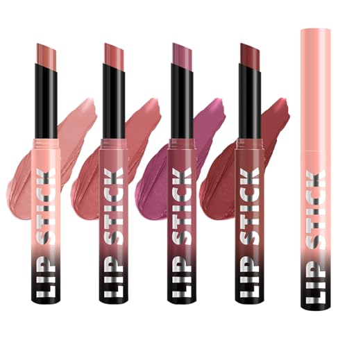 Juego De Barra De Labios Mate,Brillo Labial Mate De Larga Duración - Brillo Labial Impermeable Liviano 4X Hidratante De Larga Duración Con Cobertura Para Eventos Al Aire Libre, Fiestas, Bodas Y Citas