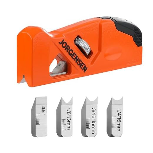 JORGENSEN Chamfer Plane, Edge Corner Plane, 4 Cutter Heads Built-In Storage
