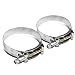 2.75" Zinc Coated Stainless Steel T-Bolt Clamp (Pack of 2)