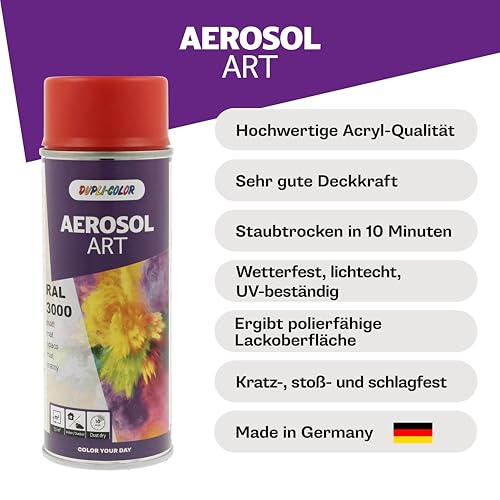 DUPLI-COLOR AEROSOL ART RAL 3000 Feuerrot matt 400 ml - Sprühfarbe – Ansicht 3