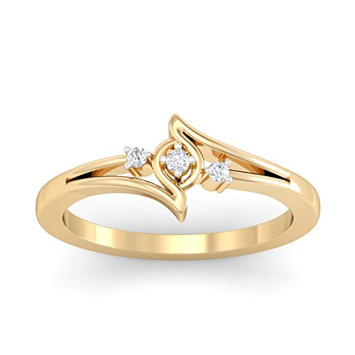 Aucent by PC Jeweller The Aurela 18KT Yellow Gold and Diamond Rings - Image 6