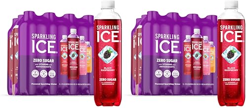 Image of Sparkling Ice Purple Variety Pack, Flavored Water, Zero Sugar, with Vitamins and Antioxidants, 17 fl oz, 12 count (Black Raspberry, Cherry Limeade, Orange Mango, Kiwi Strawberry) (Pack of 2)