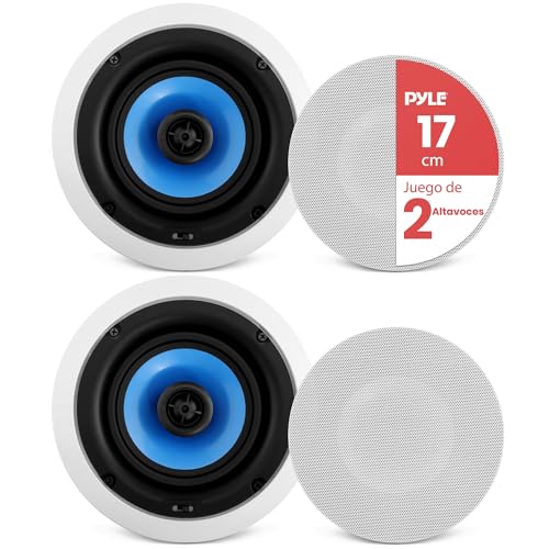 Altavoces de techo 6.5 duales estéreo Pyle de 250W con agudos ajustables para pared