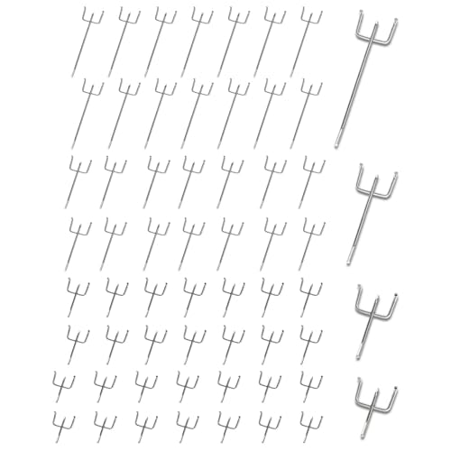 ZHYUAN Pack of 60 perforated wall accessories hooks, steel pegboard hooks, hole wall hooks, tool wall hooks, pegboard hooks, pegboard hooks, for display boards, DIY stores, 5 cm / 7 cm / 10 cm / 15 cm